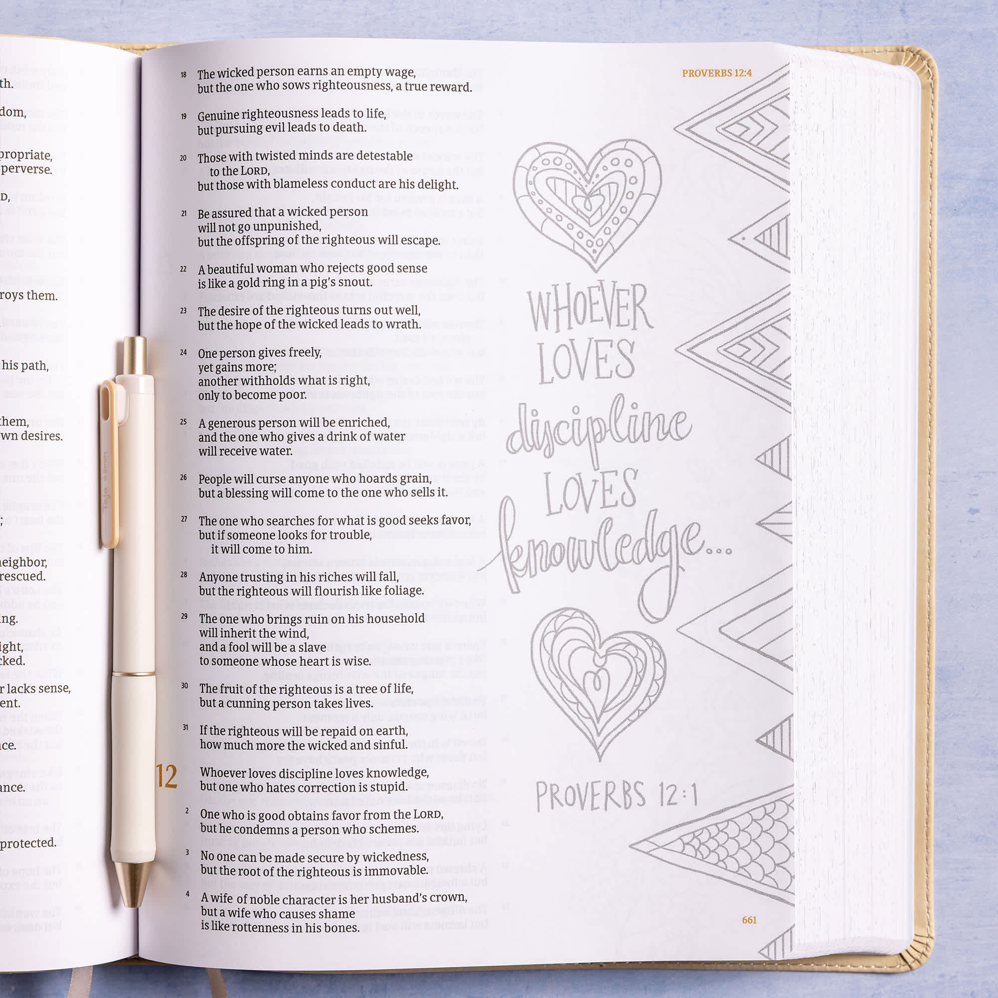 slide 6 of 12 for CSB Illustrator’s Notetaking Bible, Large Print Edition, Cream LeatherTouch
