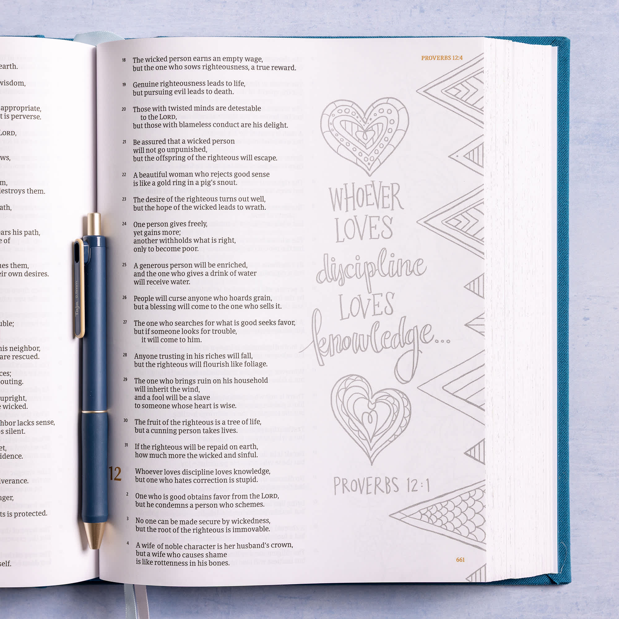 slide 6 of 12 for CSB Illustrator’s Notetaking Bible, Large Print Edition, Deep Caribbean Blue Cloth Over Board