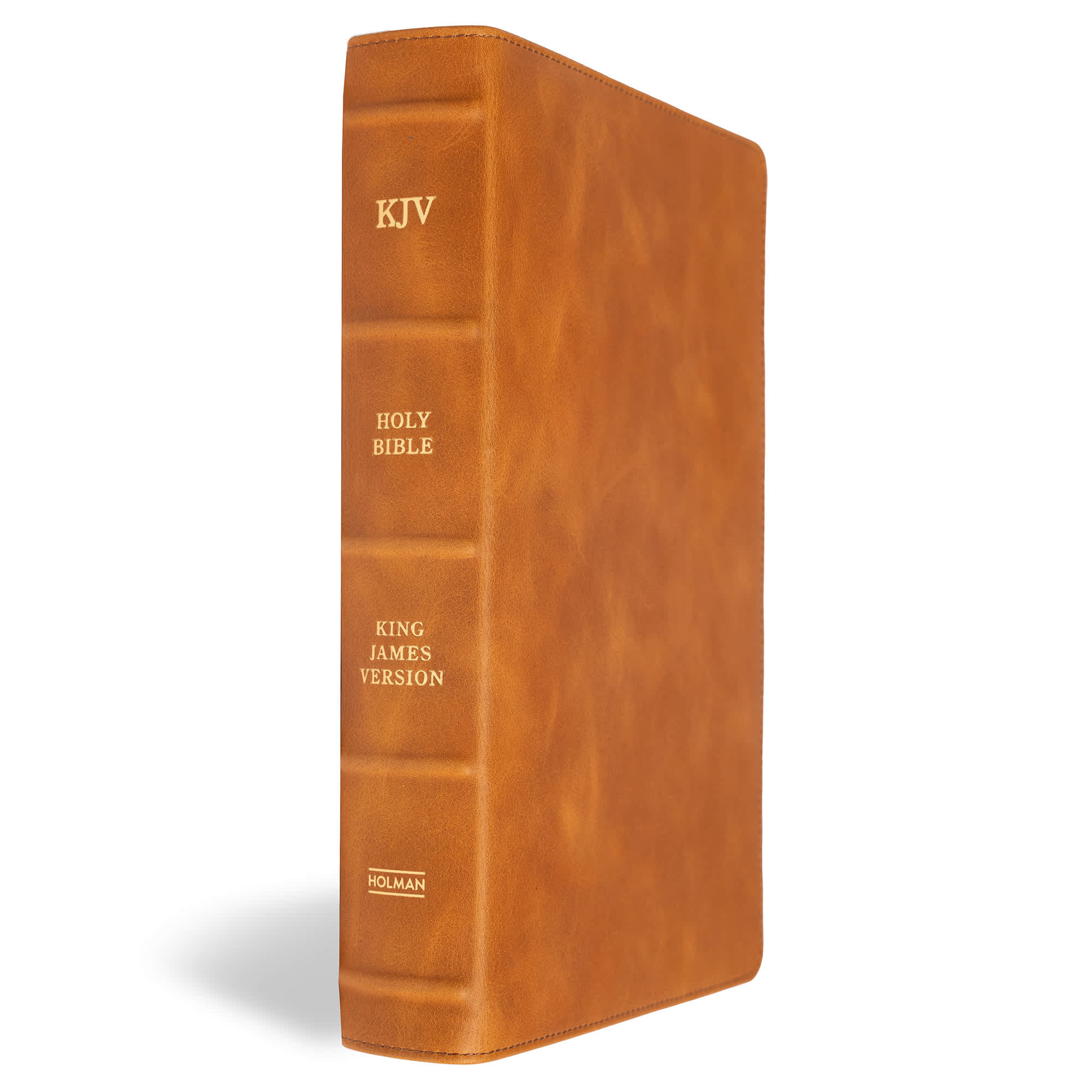 slide 2 of 10 for KJV Giant Print Bible, Holman Handcrafted Collection, Marbled Chestnut Premium Calfskin
