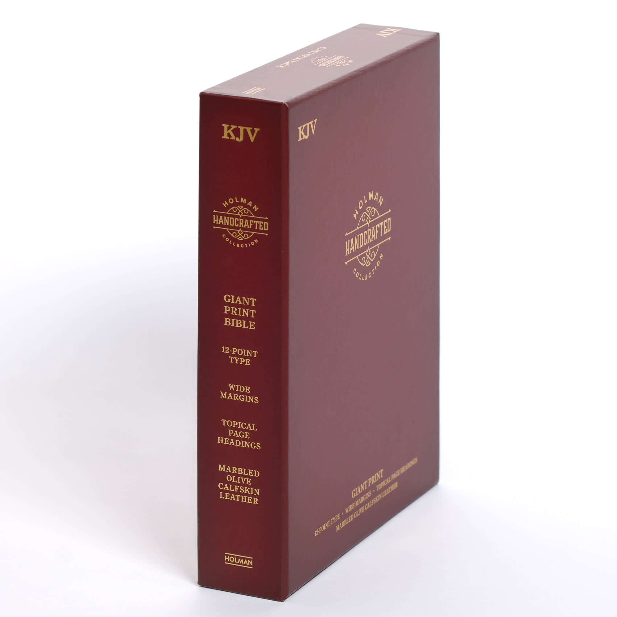 slide 12 of 12 for KJV Giant Print Bible, Holman Handcrafted Collection, Marbled Olive Premium Calfskin