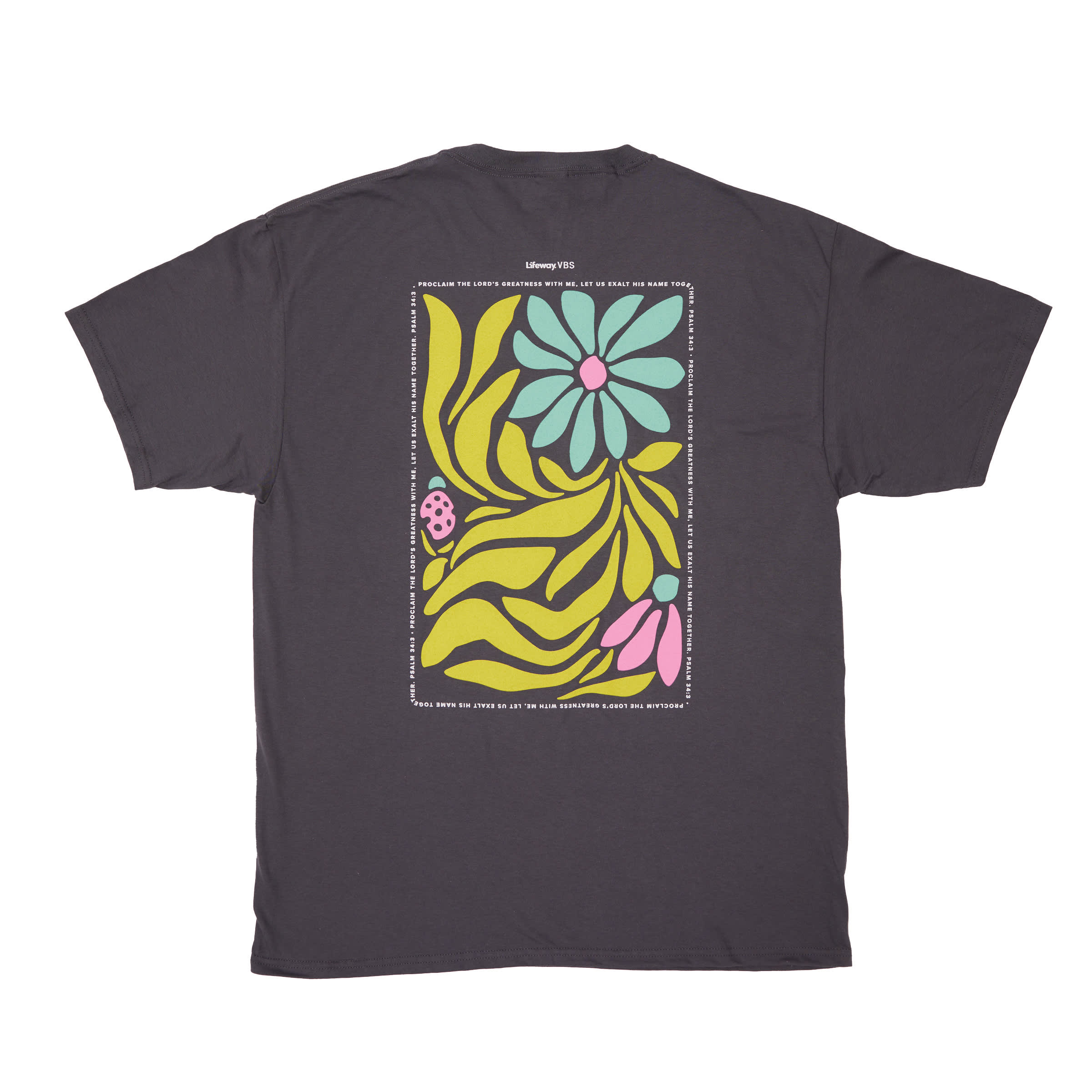 slide 2 of 2 for VBS 2025 Adult Gray Bible Verse T-Shirt - Adult Small