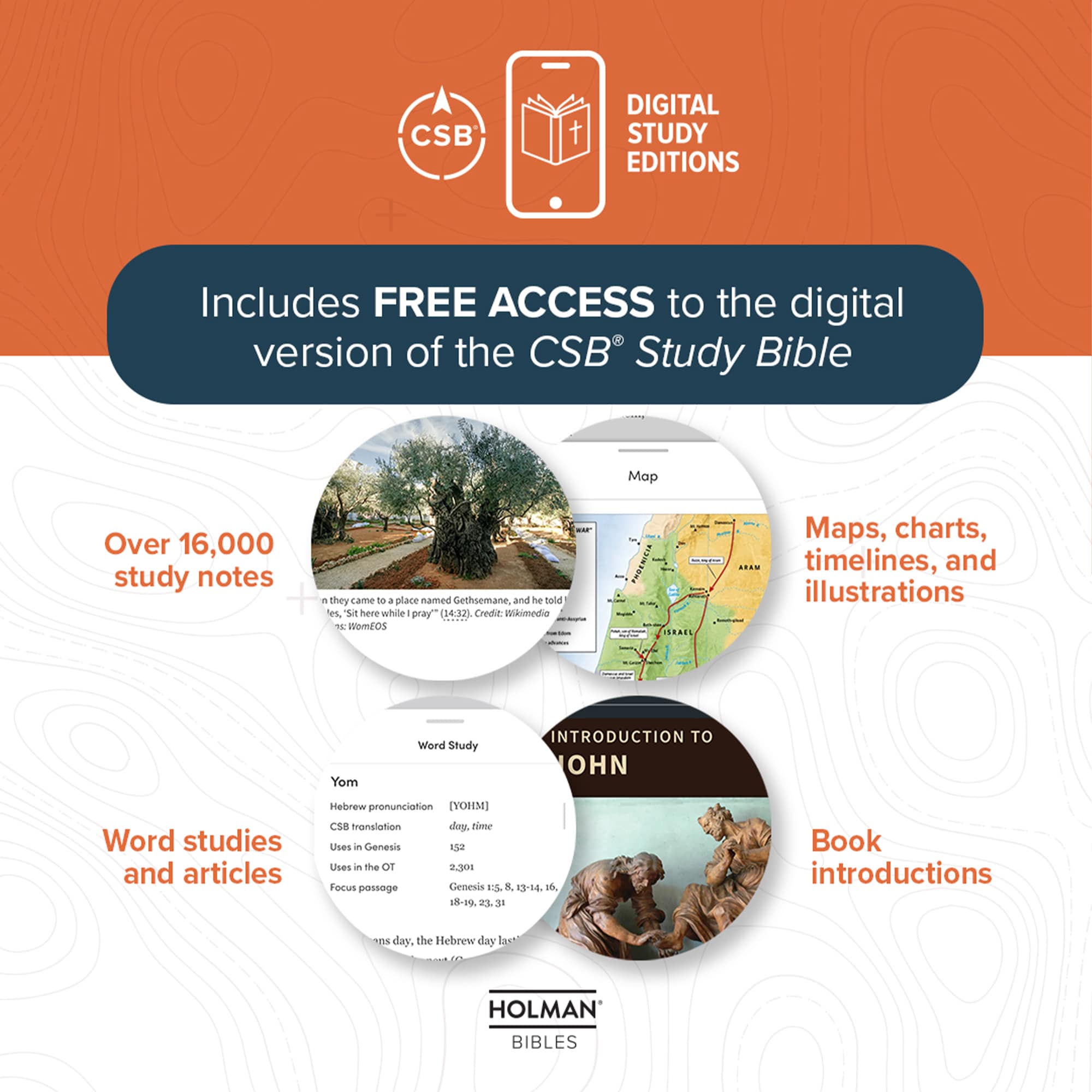 slide 14 of 14 for CSB Study Bible, Personal Size, Digital Study Edition, Burnt Sienna LeatherTouch