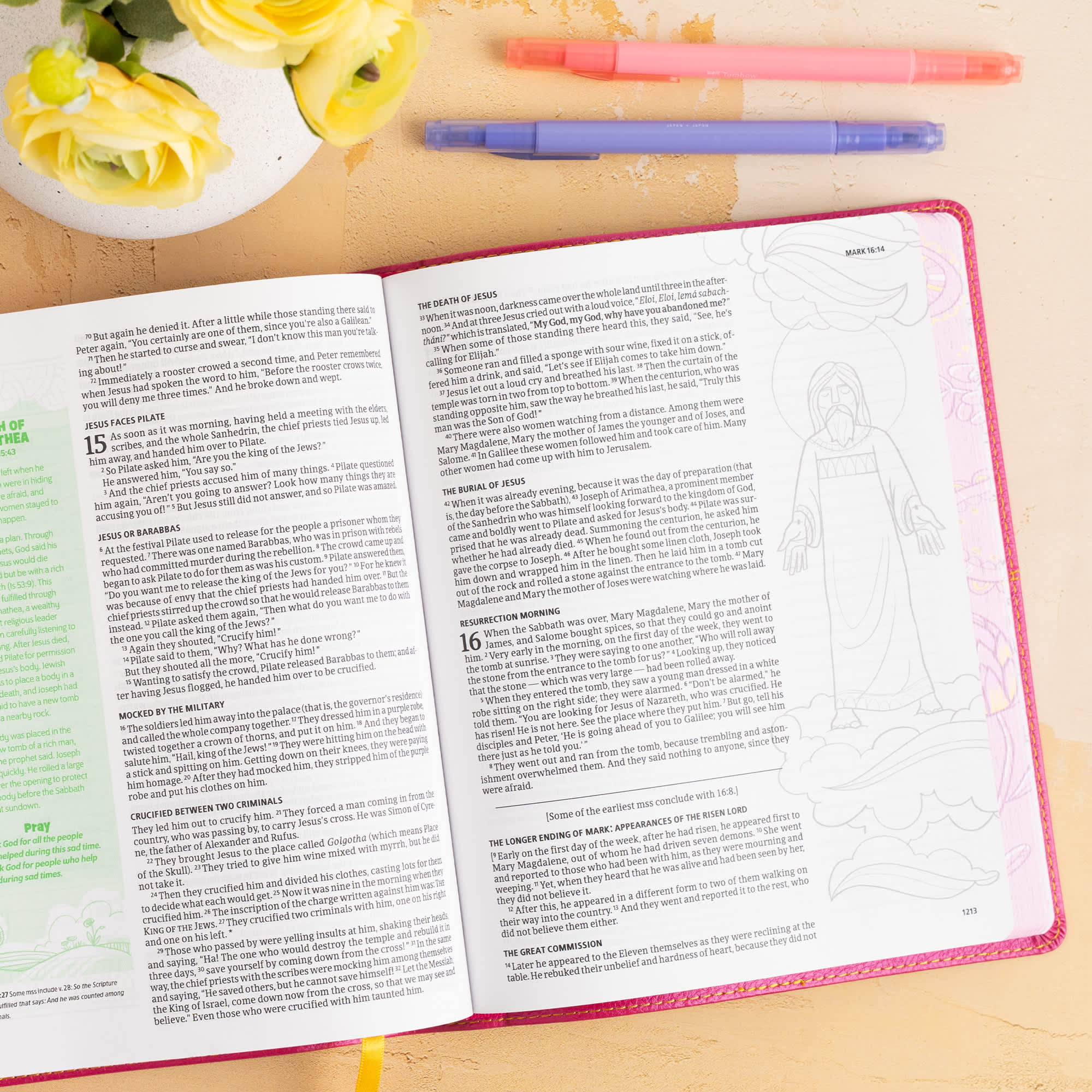 slide 6 of 10 for CSB Journal and Draw Bible for Kids, Pink LeatherTouch