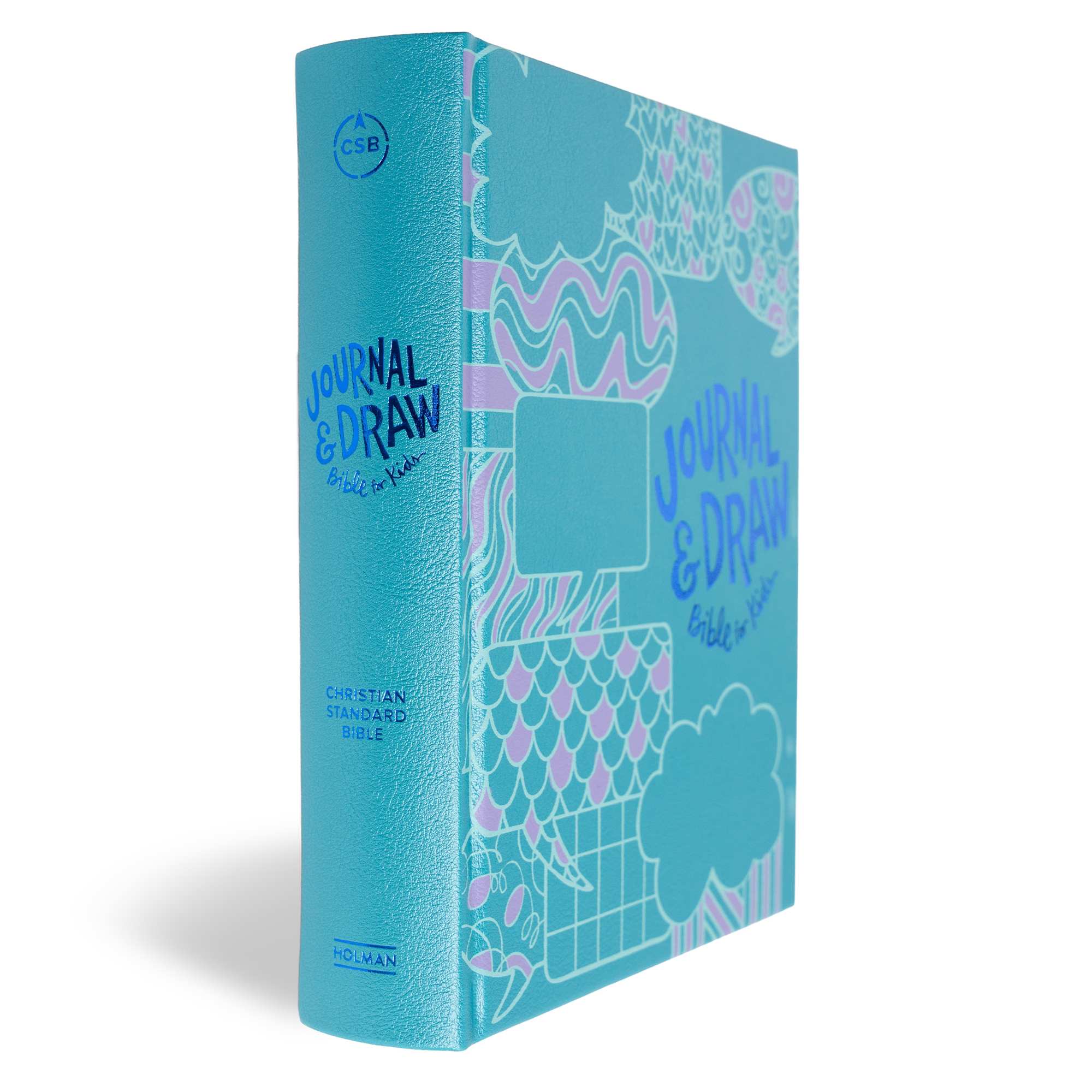 slide 2 of 10 for CSB Journal and Draw Bible for Kids, Teal LeatherTouch Over Board