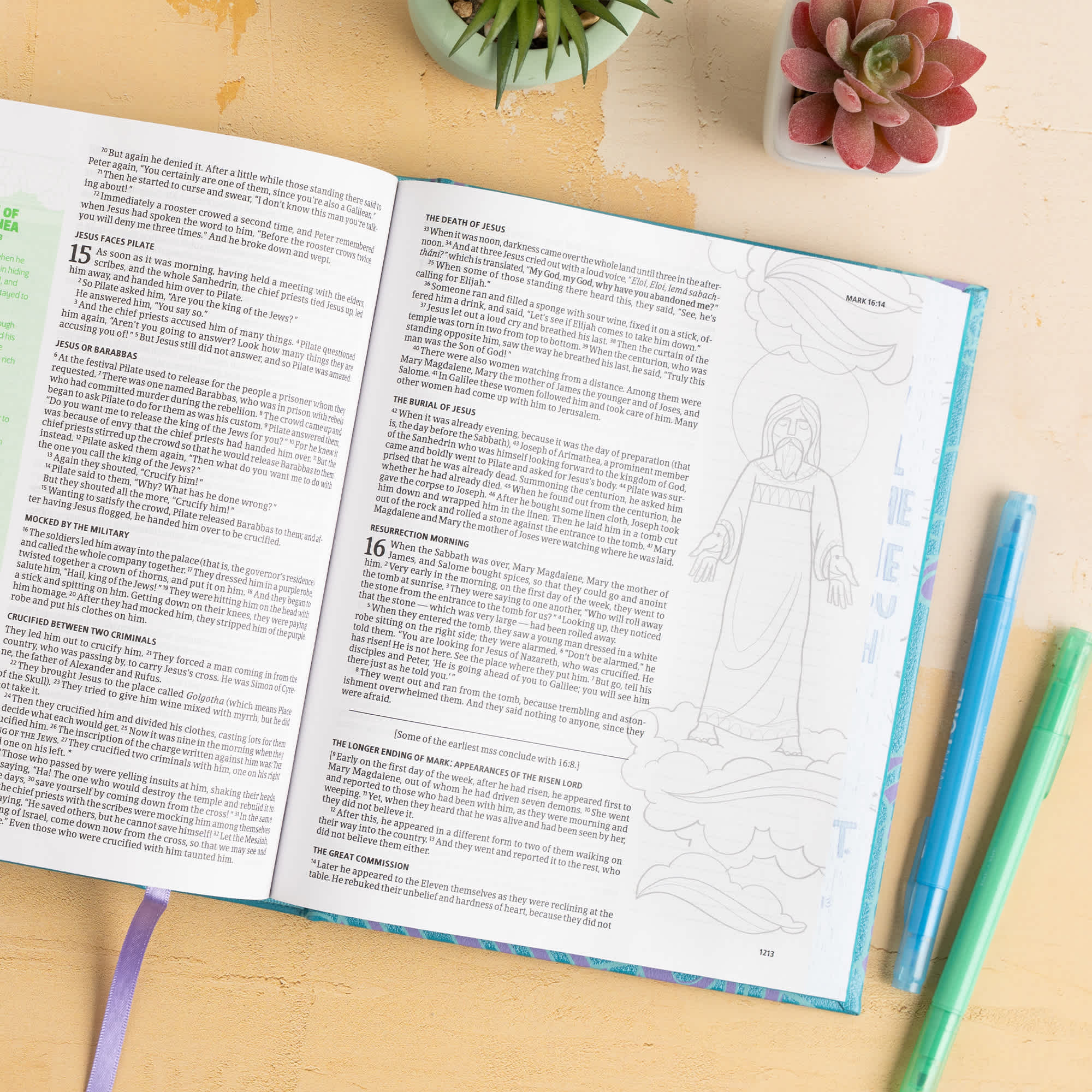 slide 5 of 10 for CSB Journal and Draw Bible for Kids, Teal LeatherTouch Over Board