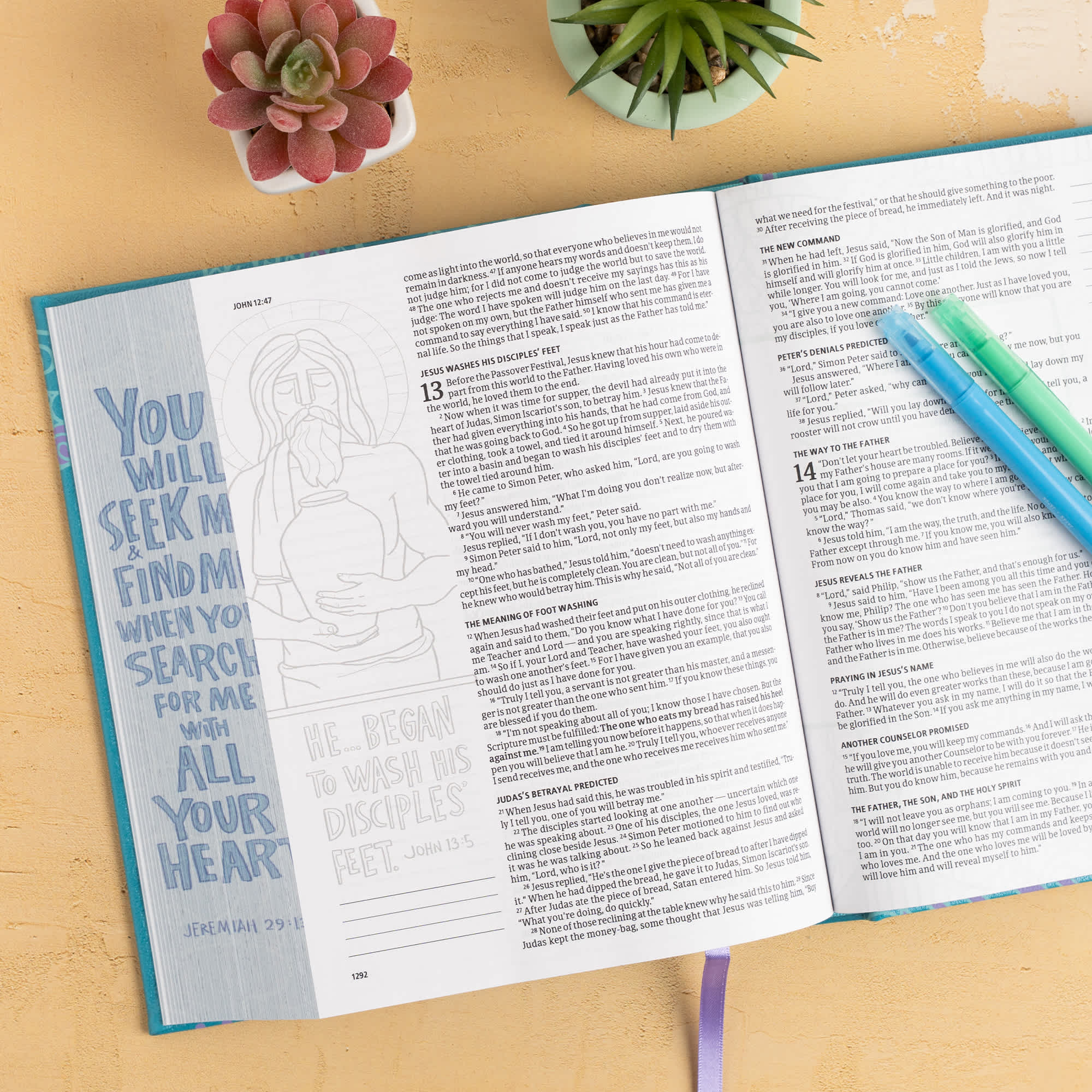 slide 6 of 10 for CSB Journal and Draw Bible for Kids, Teal LeatherTouch Over Board