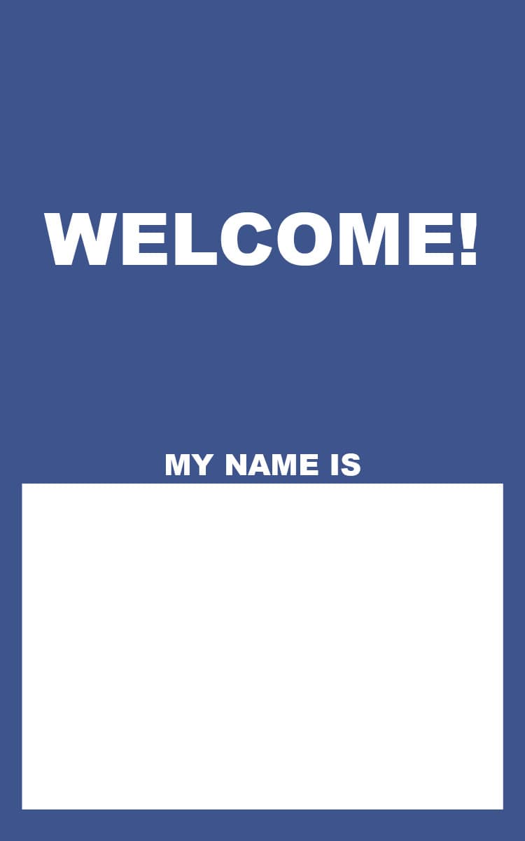 Name Tags: Welcome! - Blue (Package of 50)