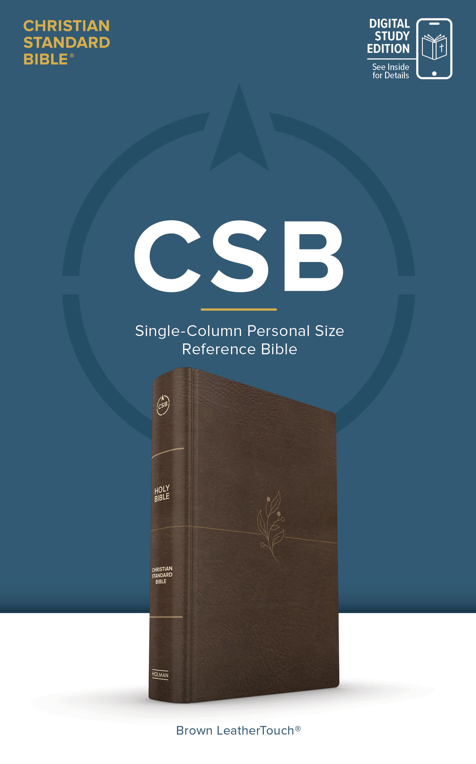 slide 2 of 2 for CSB Single-Column Personal Size Bible, Digital Study Edition, Brown LeatherTouch