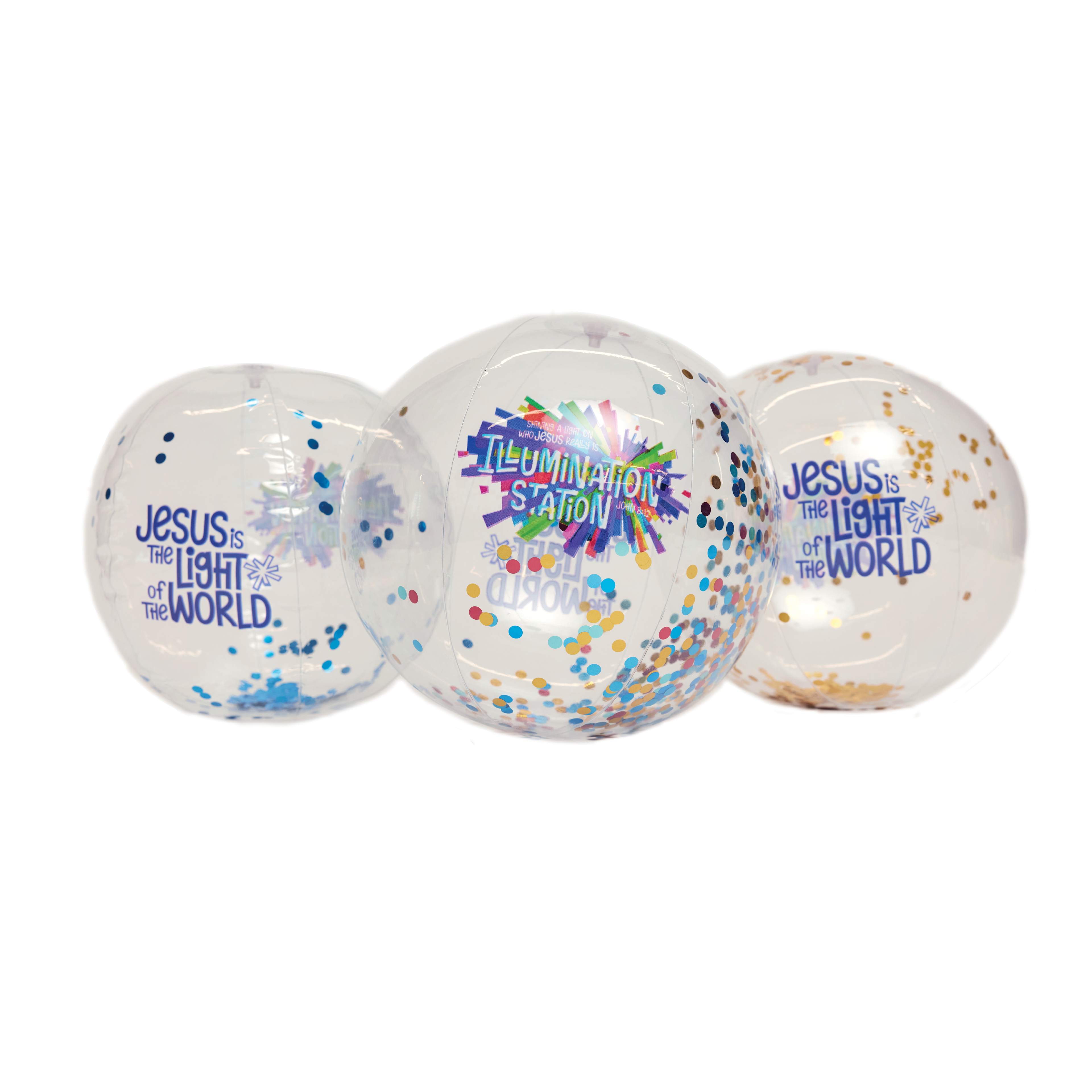 slide 1 of 2 for VBS 2026 Glitter Beach Balls (3 Pack)