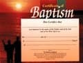 Certificate of Baptism - Flat Sunset Design (Package of 6)