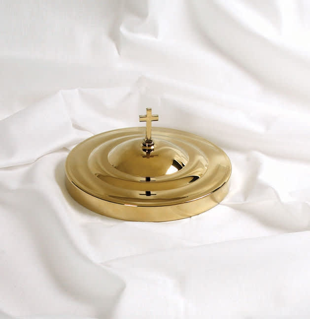 RemembranceWare: Communion Bread Plate Cover with Brass Finish