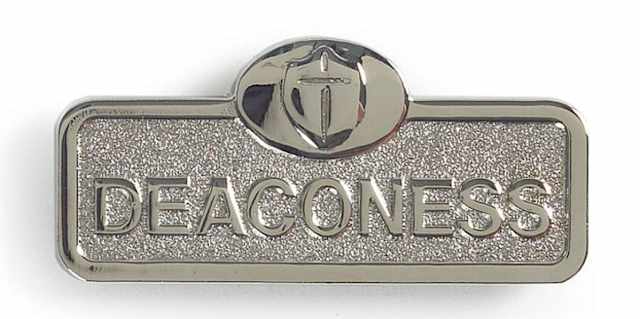 Deaconess Badge with Cross - Silver Finish