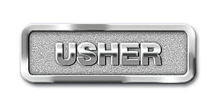 Usher Badge Silver Finish