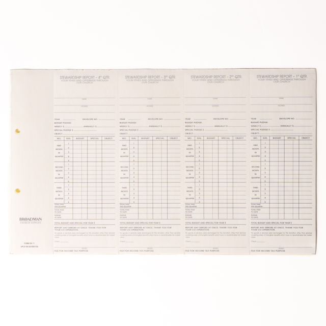 Individual Stewardship Record and Report with IRS Statement