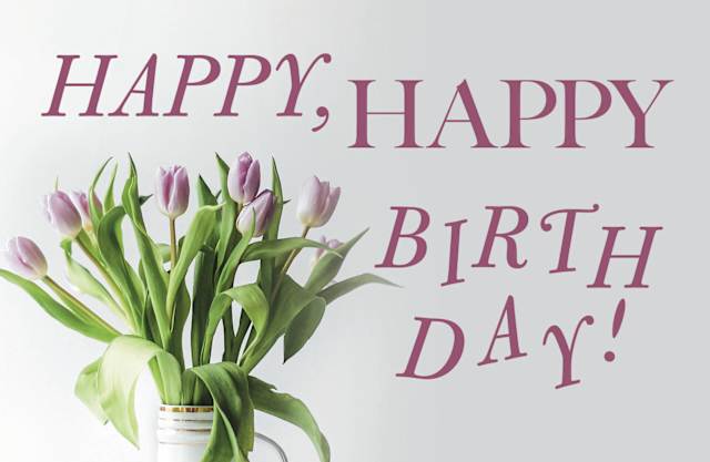 Birthday Postcard: Happy Birthday Tulips (Package of 25)