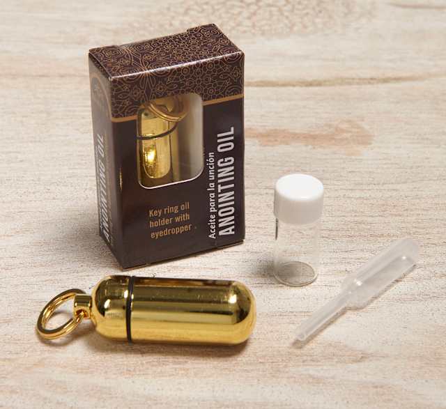 Anointing Oil Holder - Brass Finish in Box Packaging