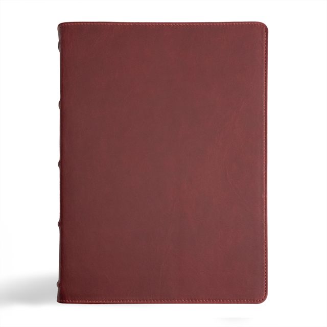 CSB Verse-by-Verse Reference Bible, Holman Handcrafted Collection, Marbled Burgundy Premium Calfskin