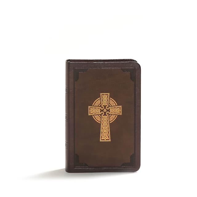 KJV Large Print Compact Reference Bible, Celtic Cross Brown LeatherTouch