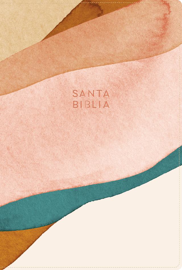 RVR 1960 Biblia letra grande tamaño manual edición especial, acuarela, símil piel