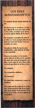 General Worship Bookmark: Los Diez Mandamientos (10 Commandments) (Package of 25)