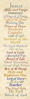 General Worship Bookmark: Names of Jesus (Package of 25)