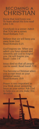 General Worship Bookmark: Becoming A Christian / Crosses (Package of 25)