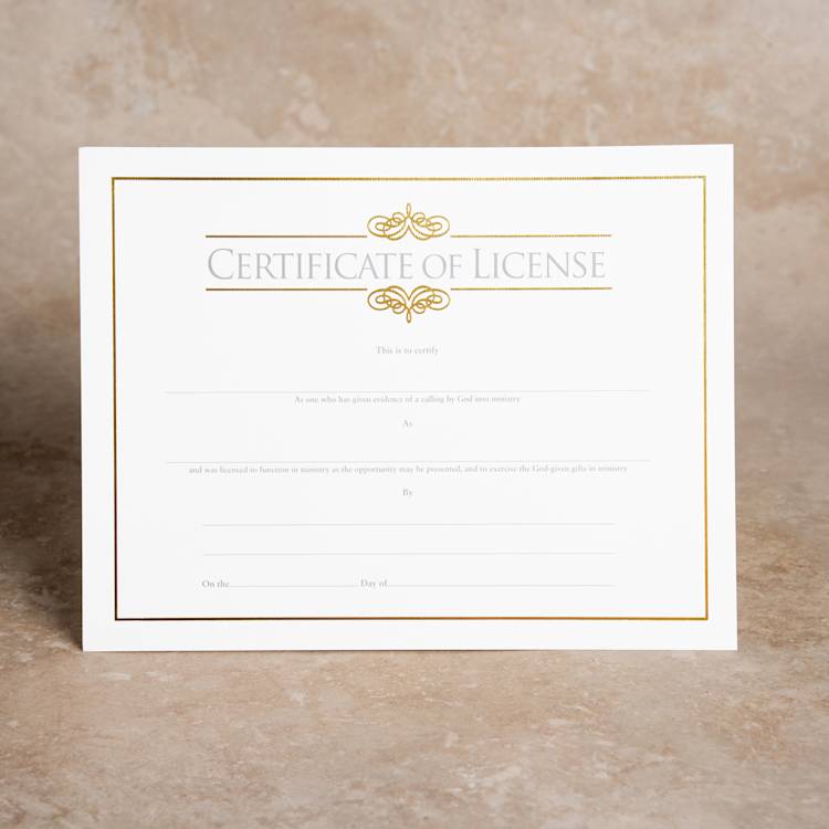 Parchment License Sample Certificate Of License