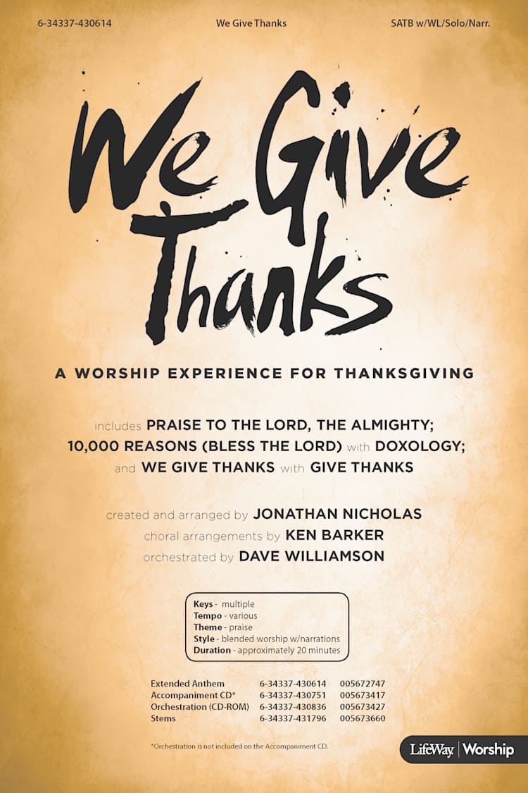 We Give Thanks - Downloadable Orchestration