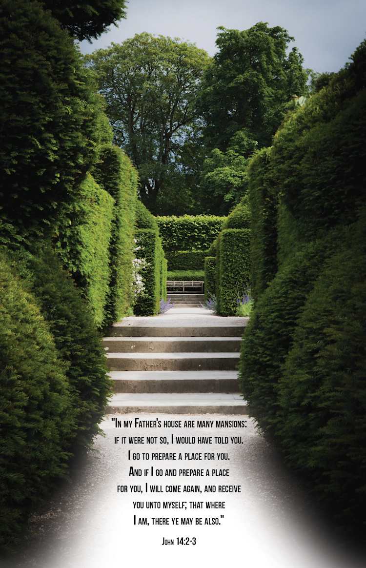 Funeral Bulletin: Many Mansions (Package of 100)