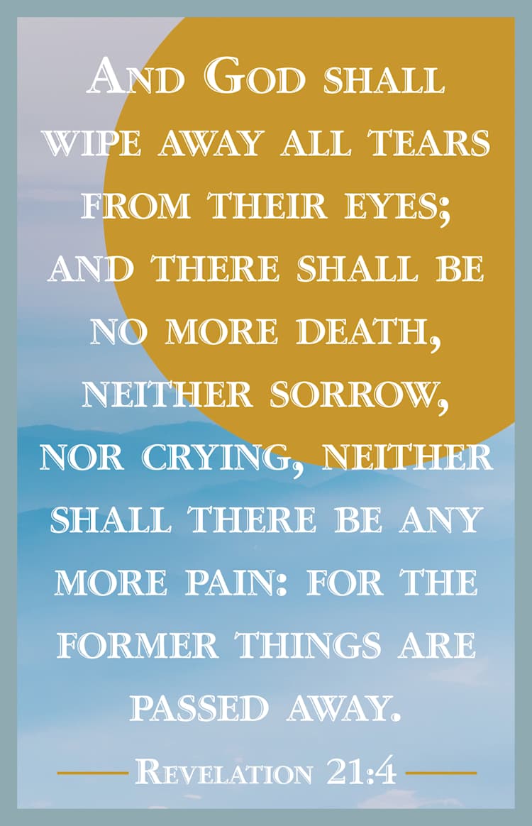 Funeral Bulletin: Wipe Away (Package of 100)