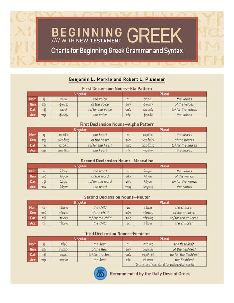eBook - Charts for Beginning Greek Grammar and Syntax