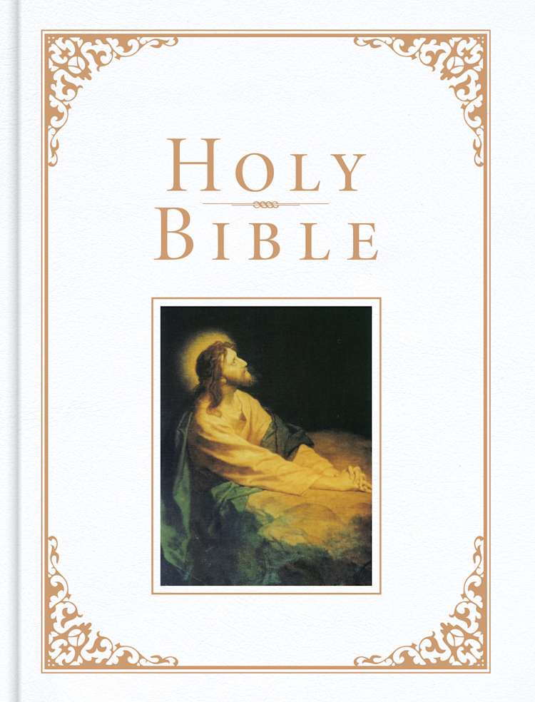 KJV Family Bible, Deluxe White Bonded Leather Over Board