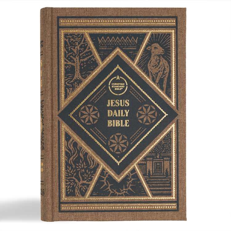 CSB Jesus Daily Bible, Brown Cloth Over Board