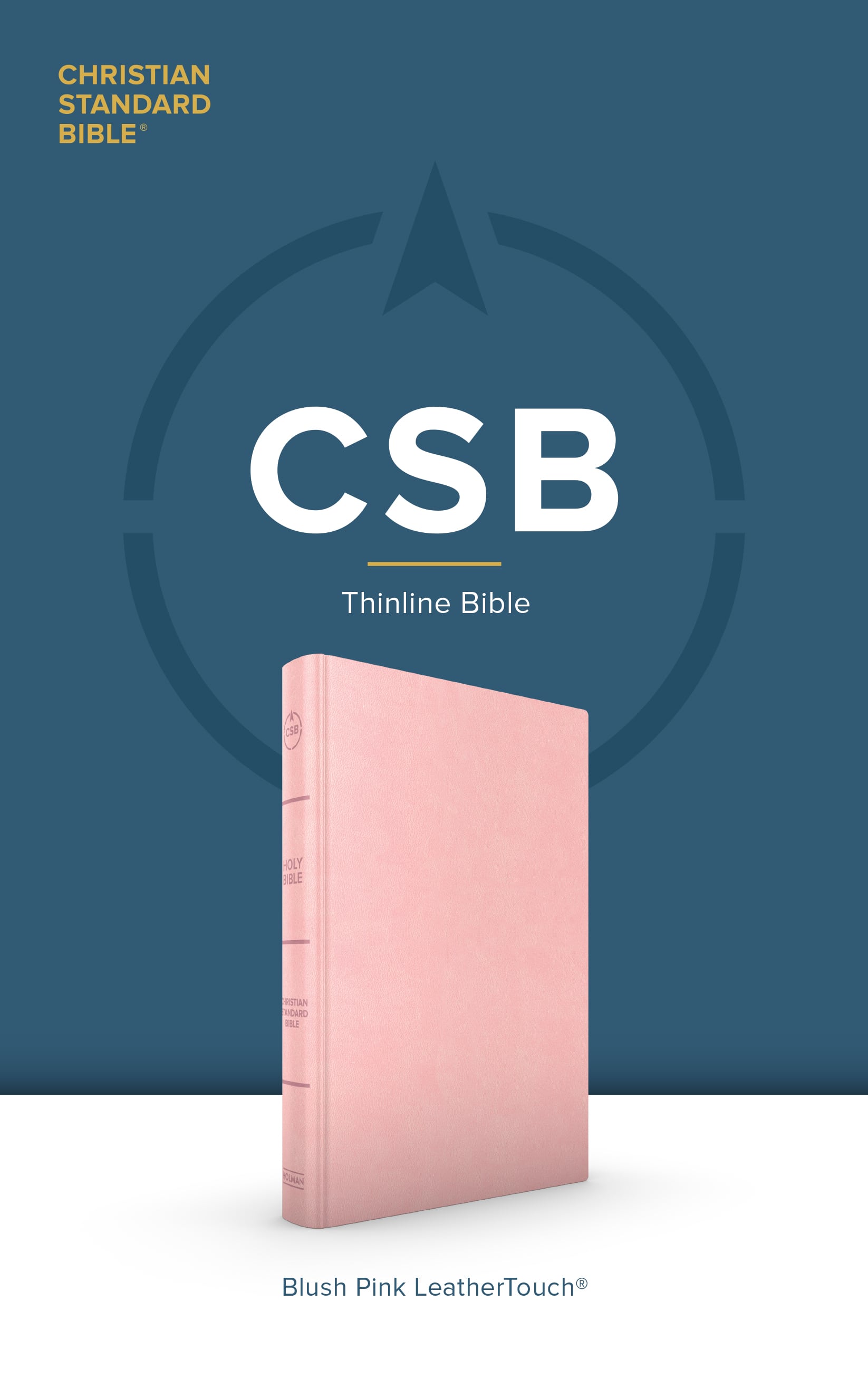 CSB Thinline Bible in Blush Pink LeatherTouch cover.