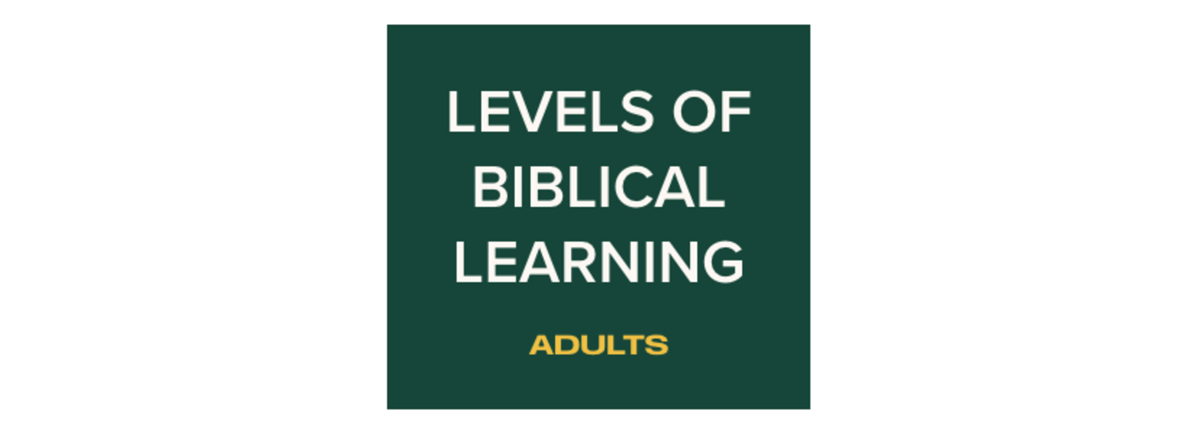 Levels of Biblical Learning - Adults