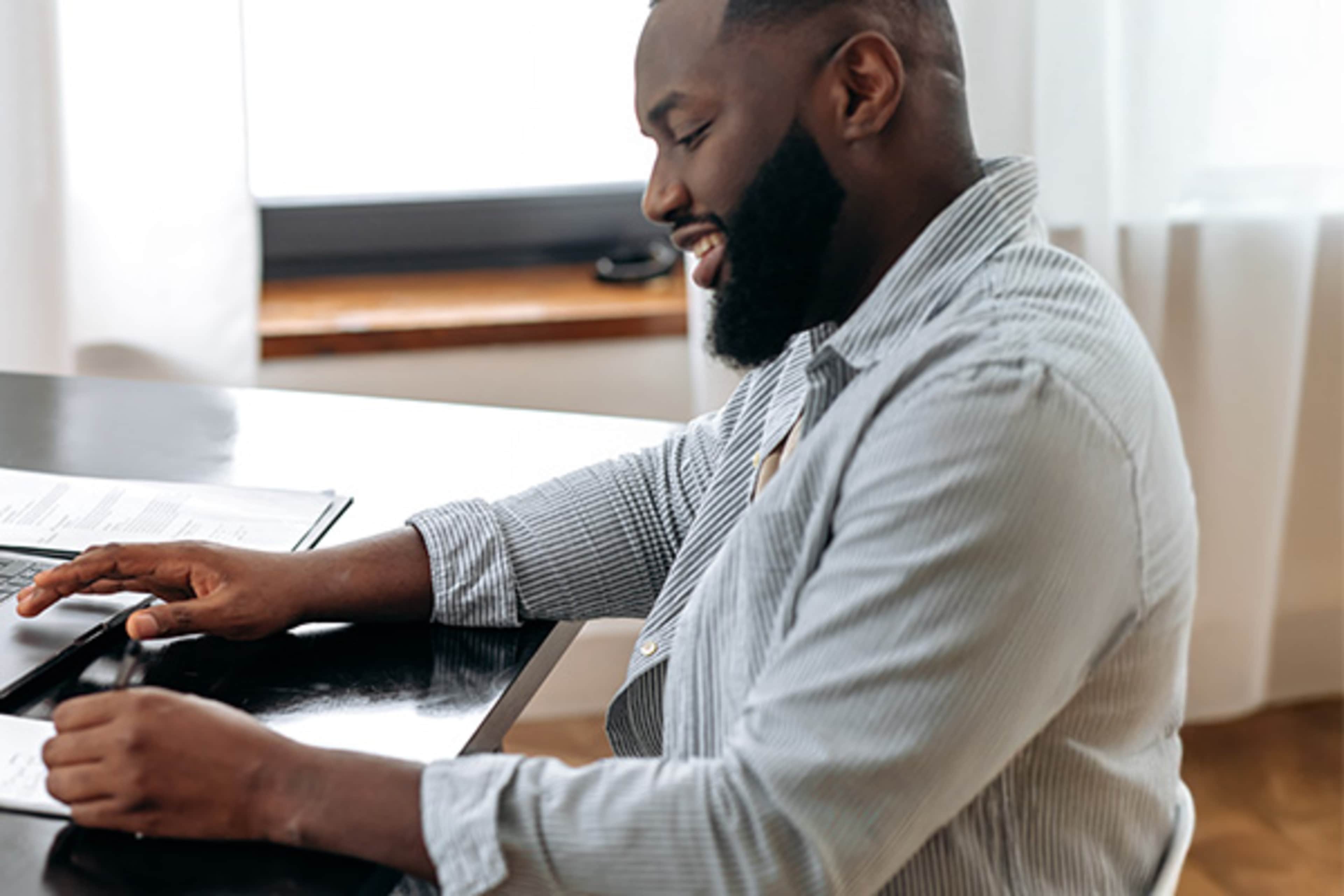 A man working on a computer