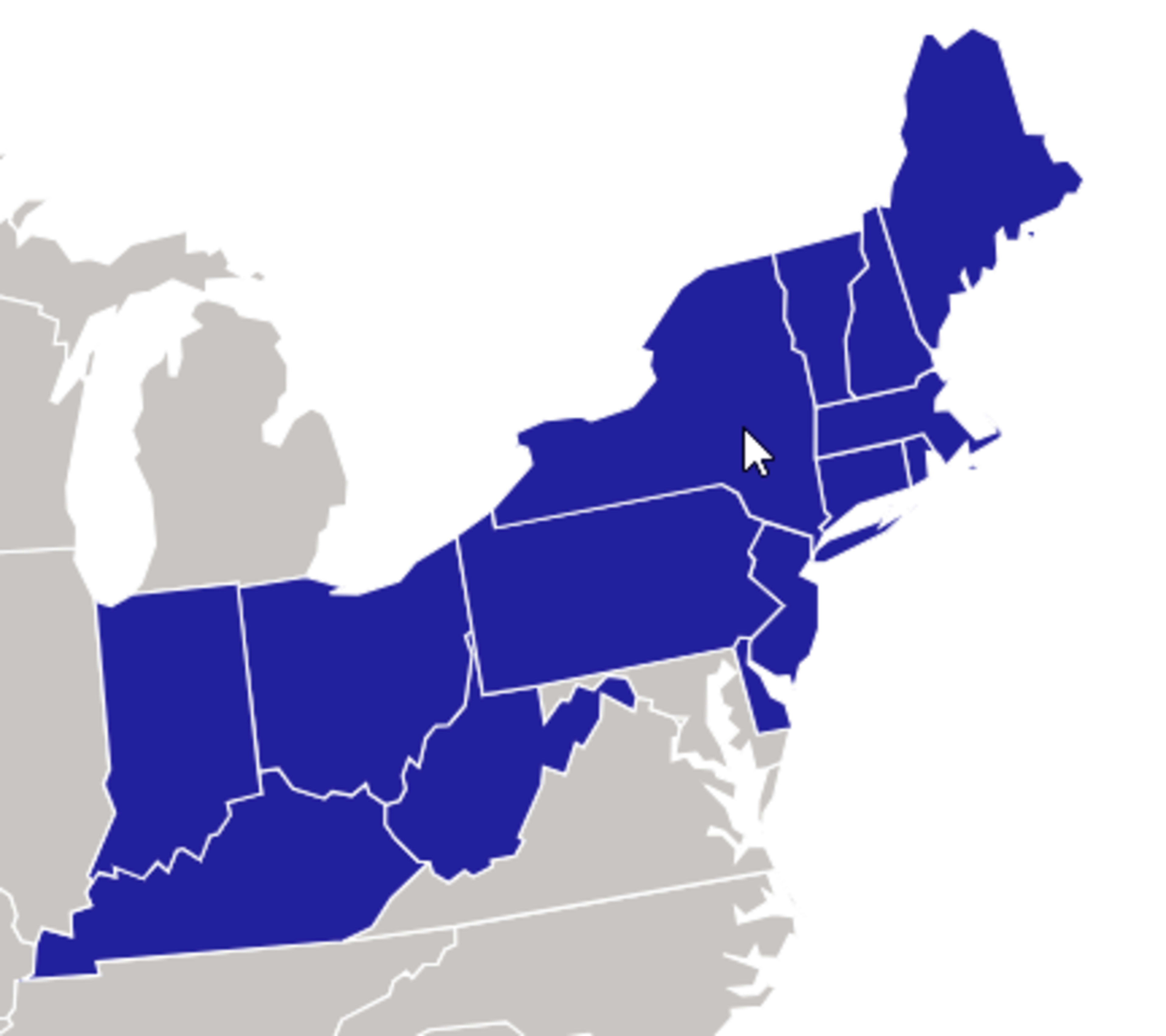map of northeast states