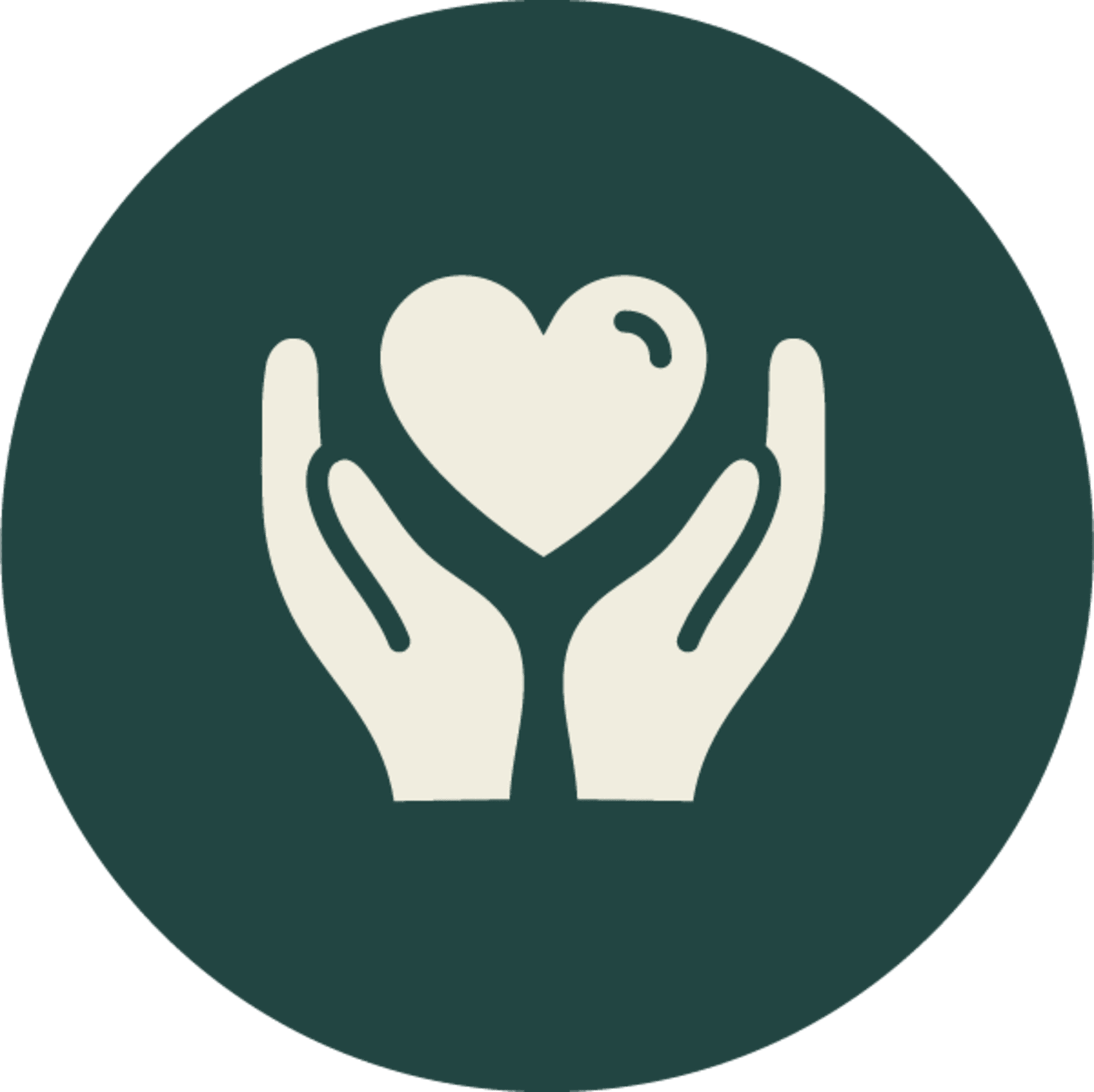 Praying hands around a heart