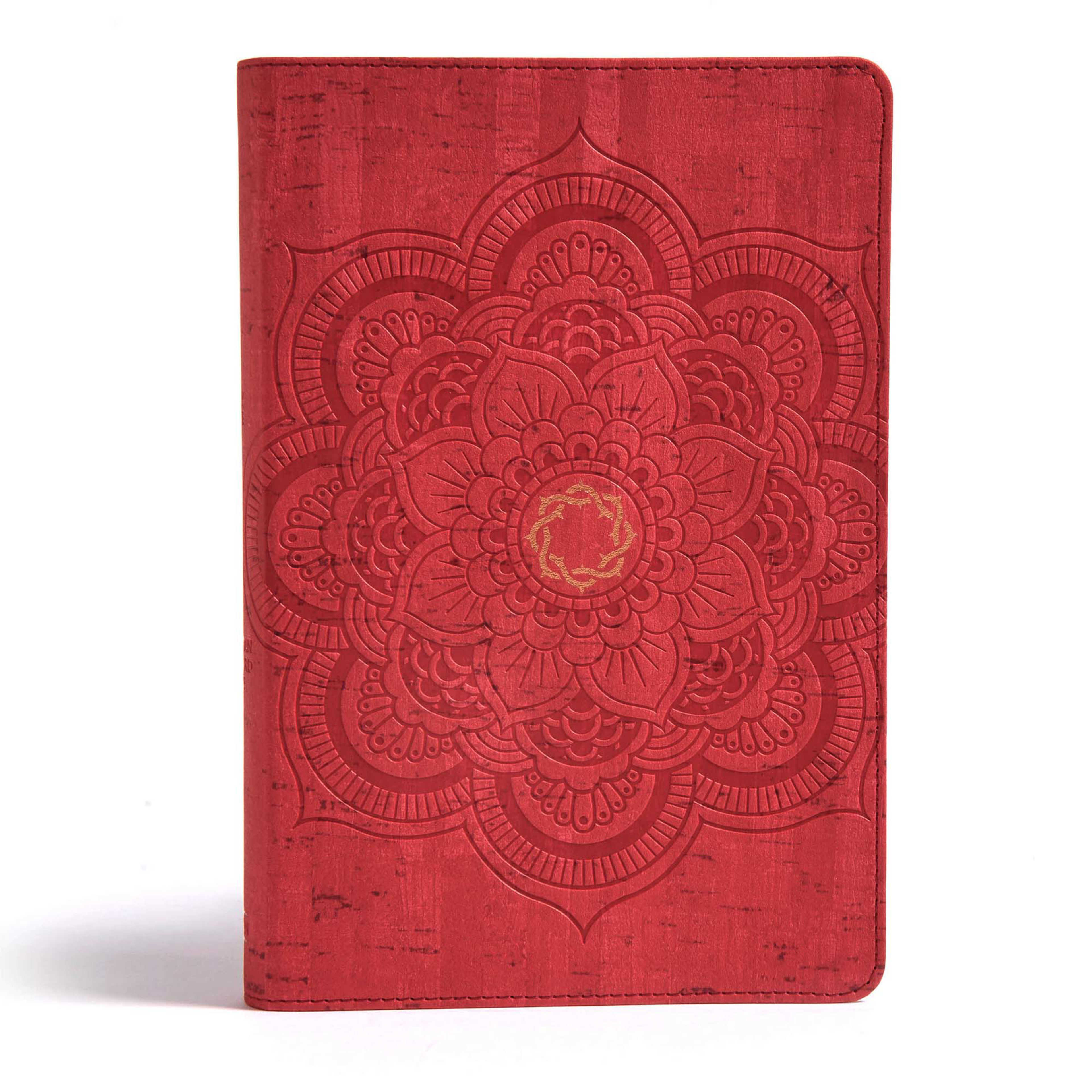 red Bible with flower on cover