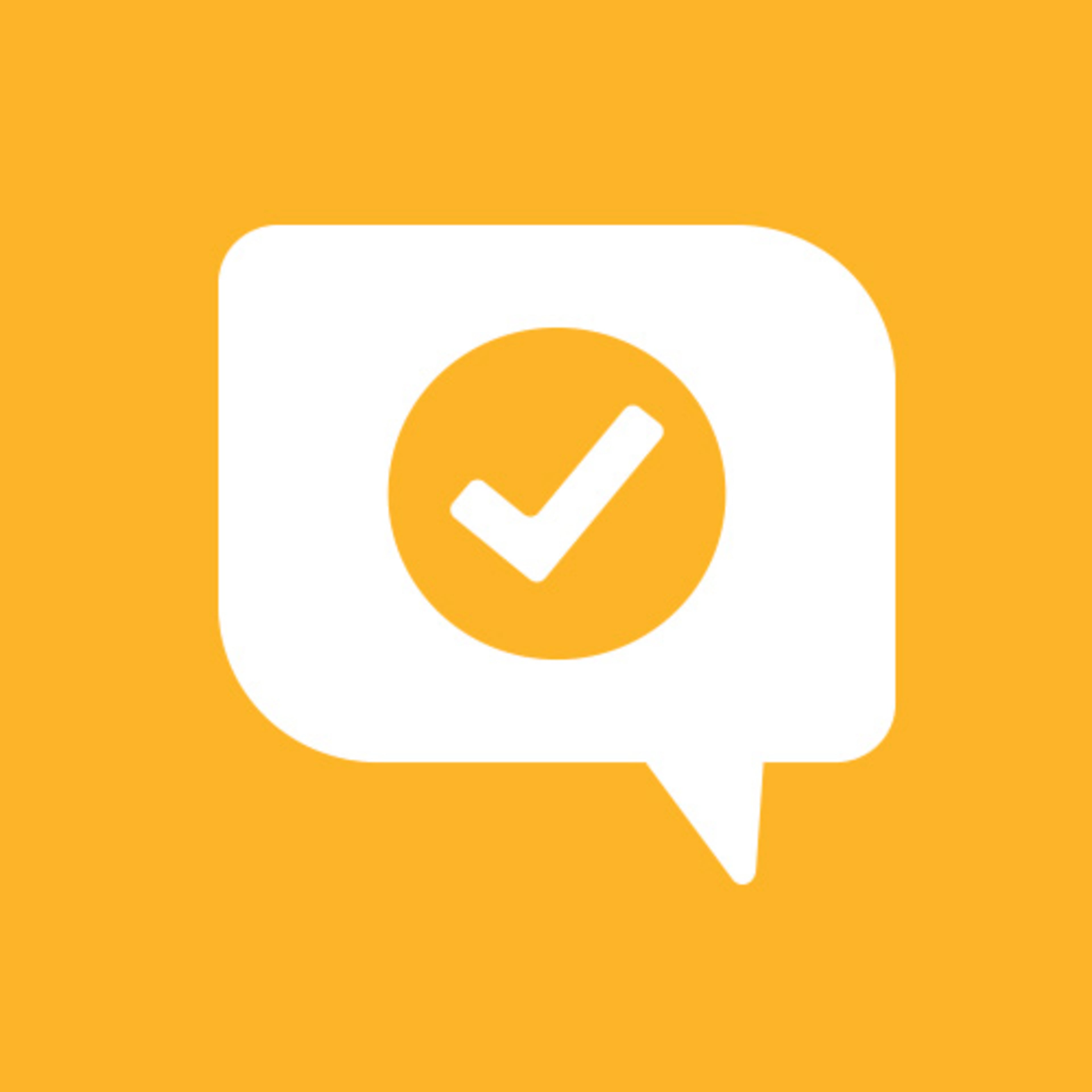yellow background with a white quote cloud