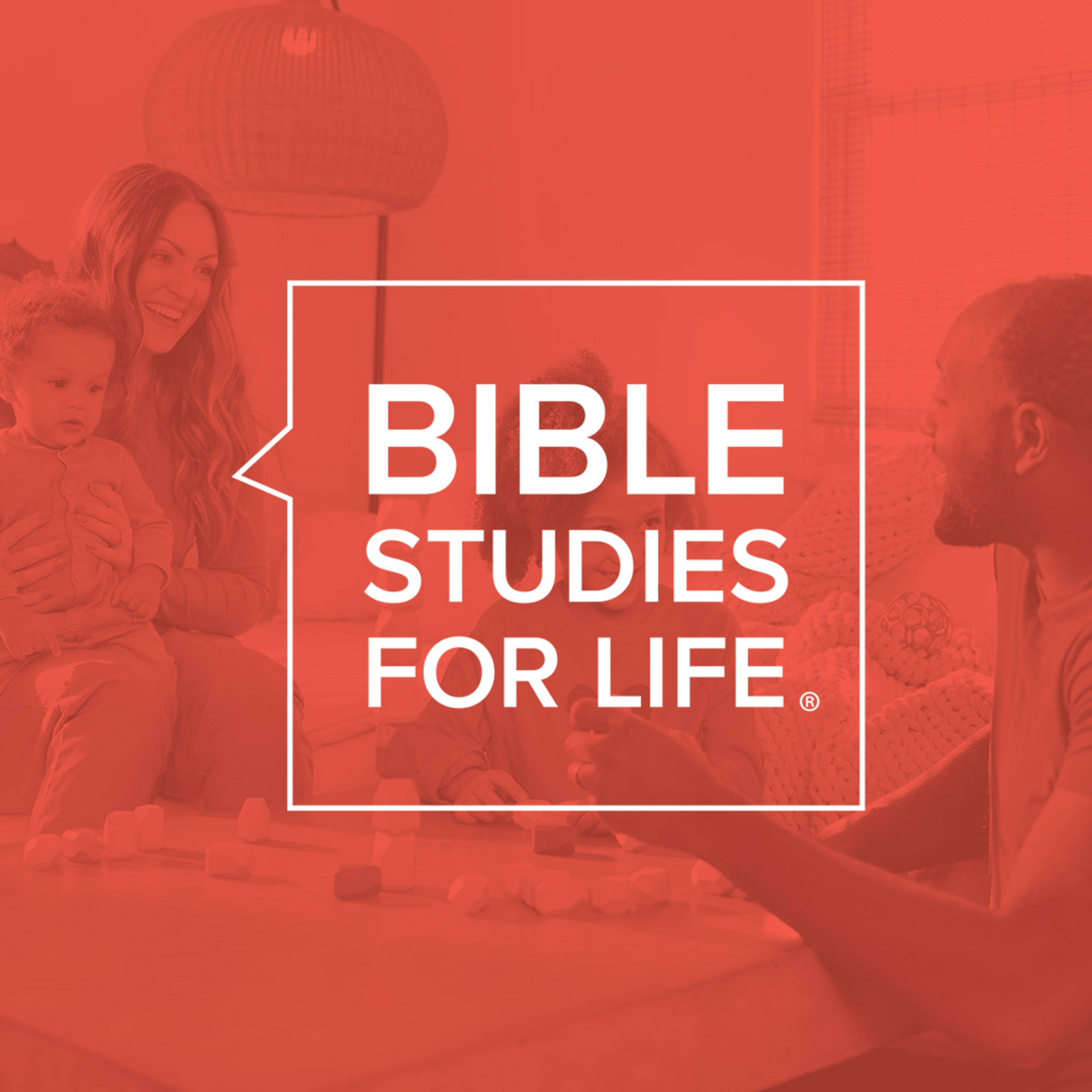 Bible Studies for Life logo with family smiling background
