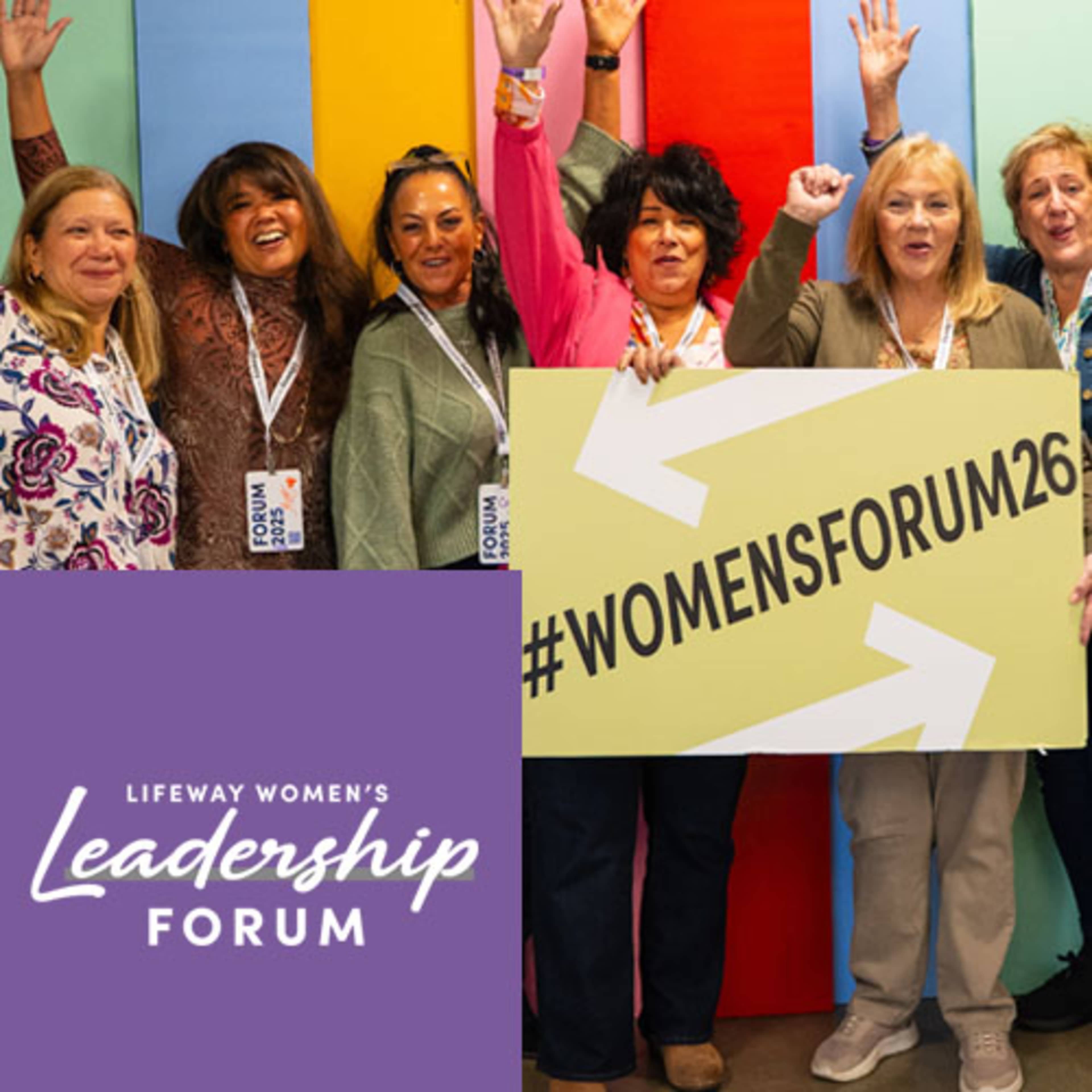 Women's Leadership Forum logo with women cheering 