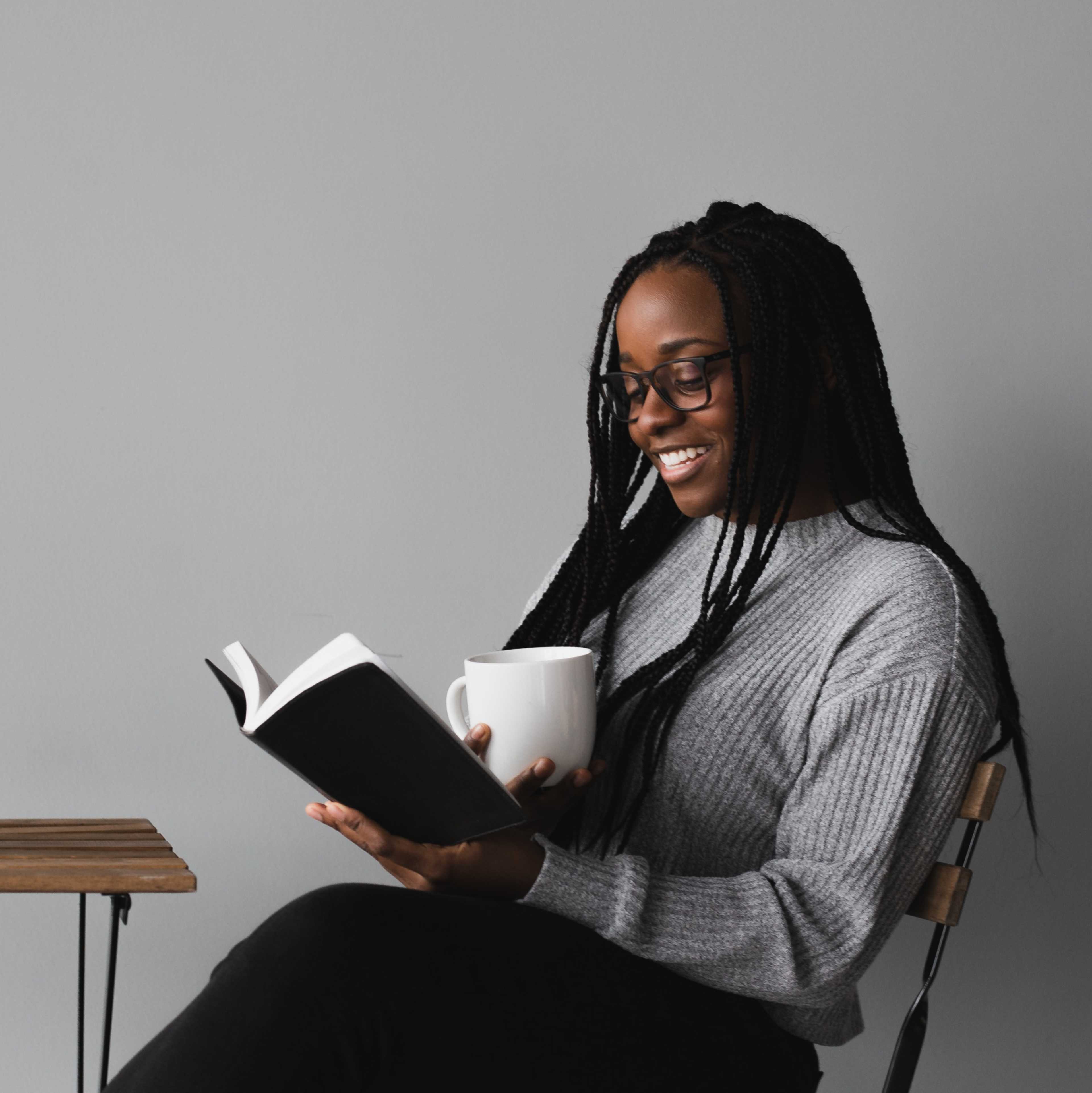 Woman reading book