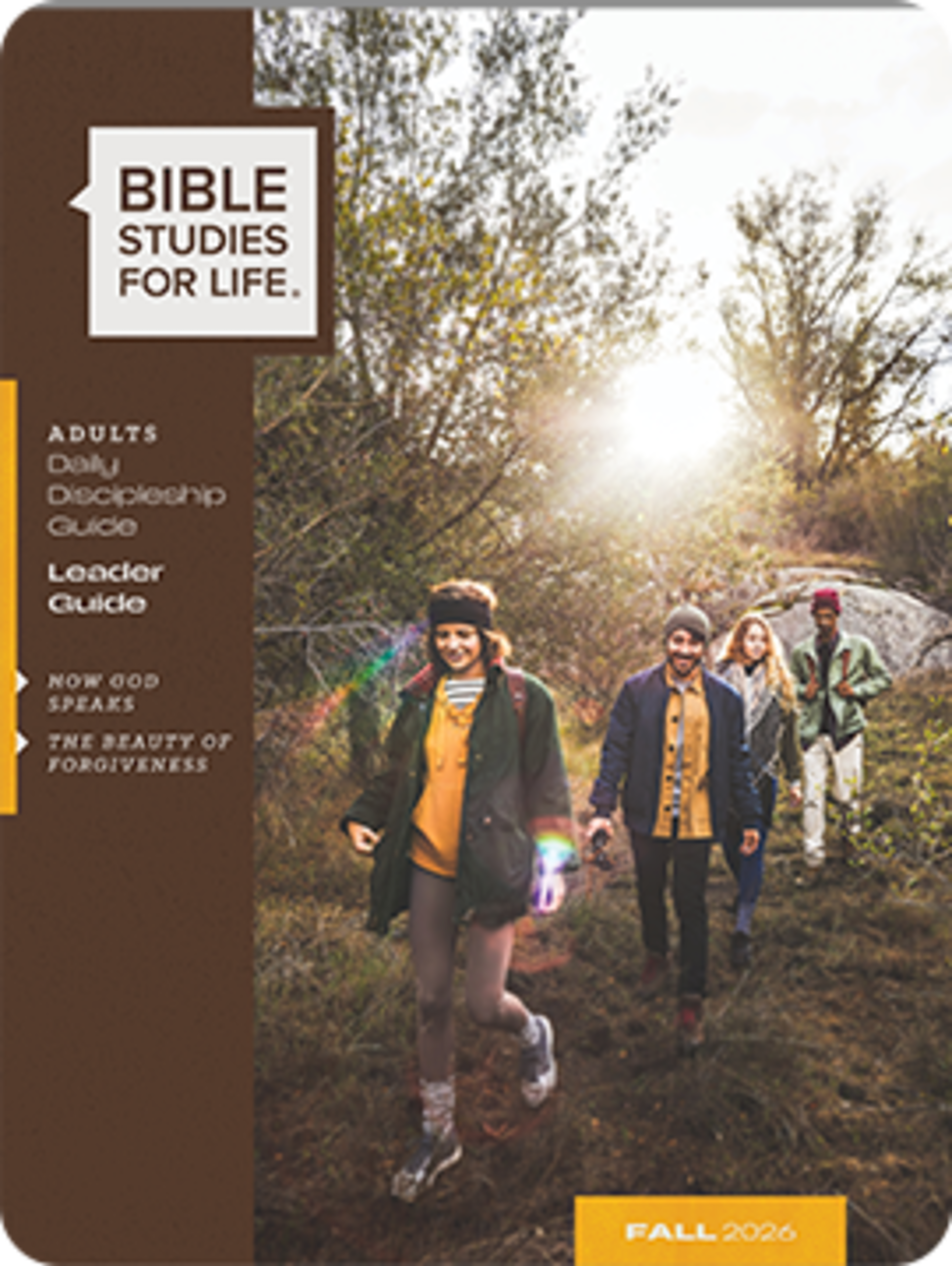 Bible Studies for Life Adult Daily Discipleship Guide Leader with adults walking on a wooded trail