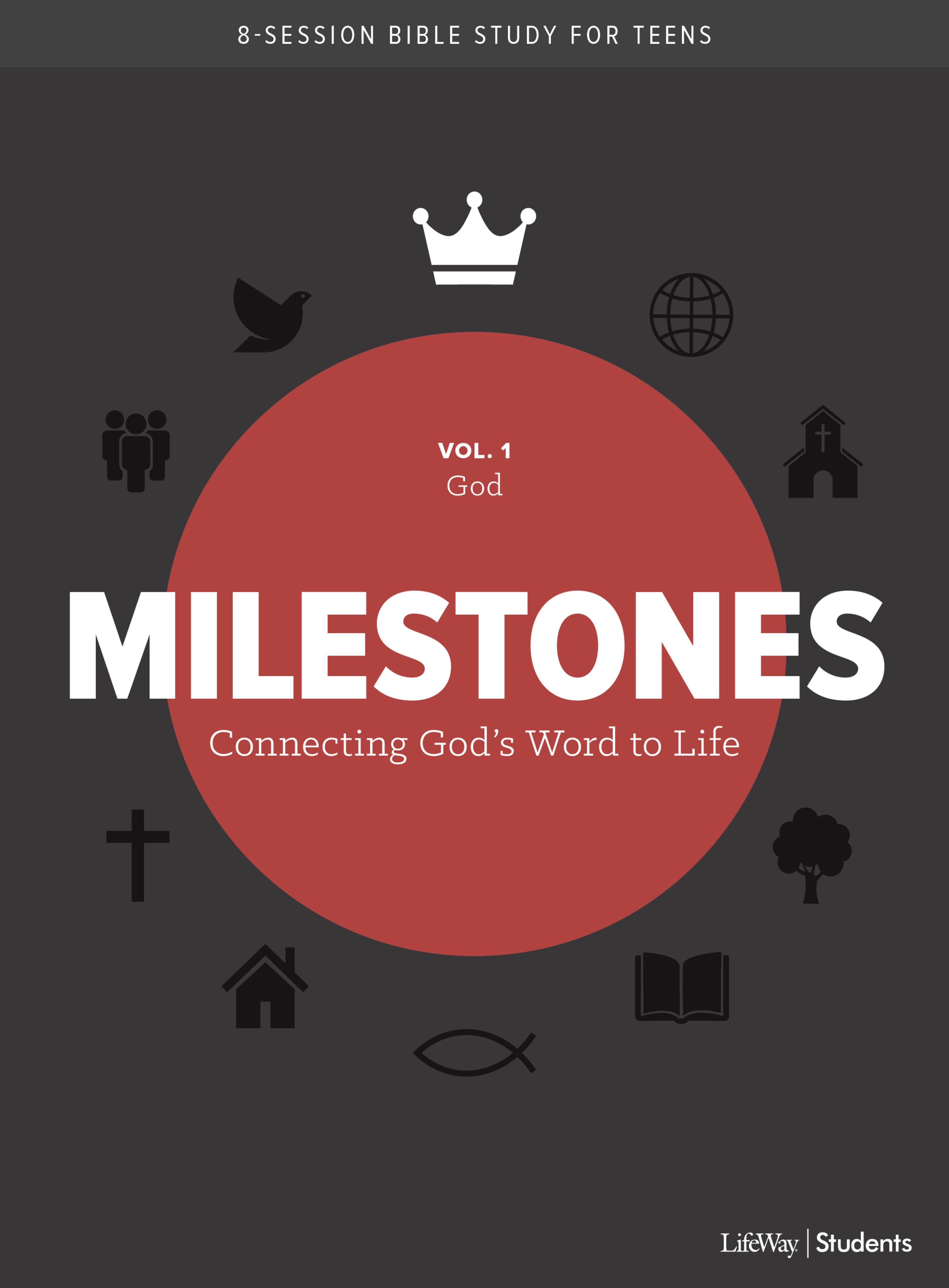 black book with red circle, Milestones across middle