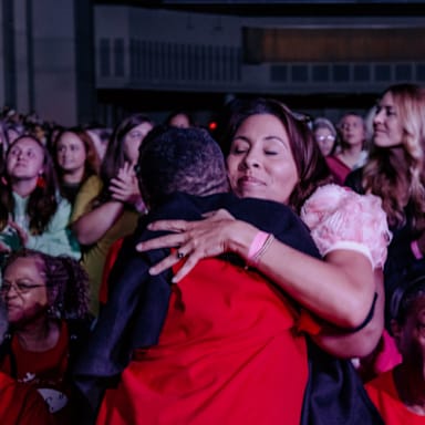 Women hugging