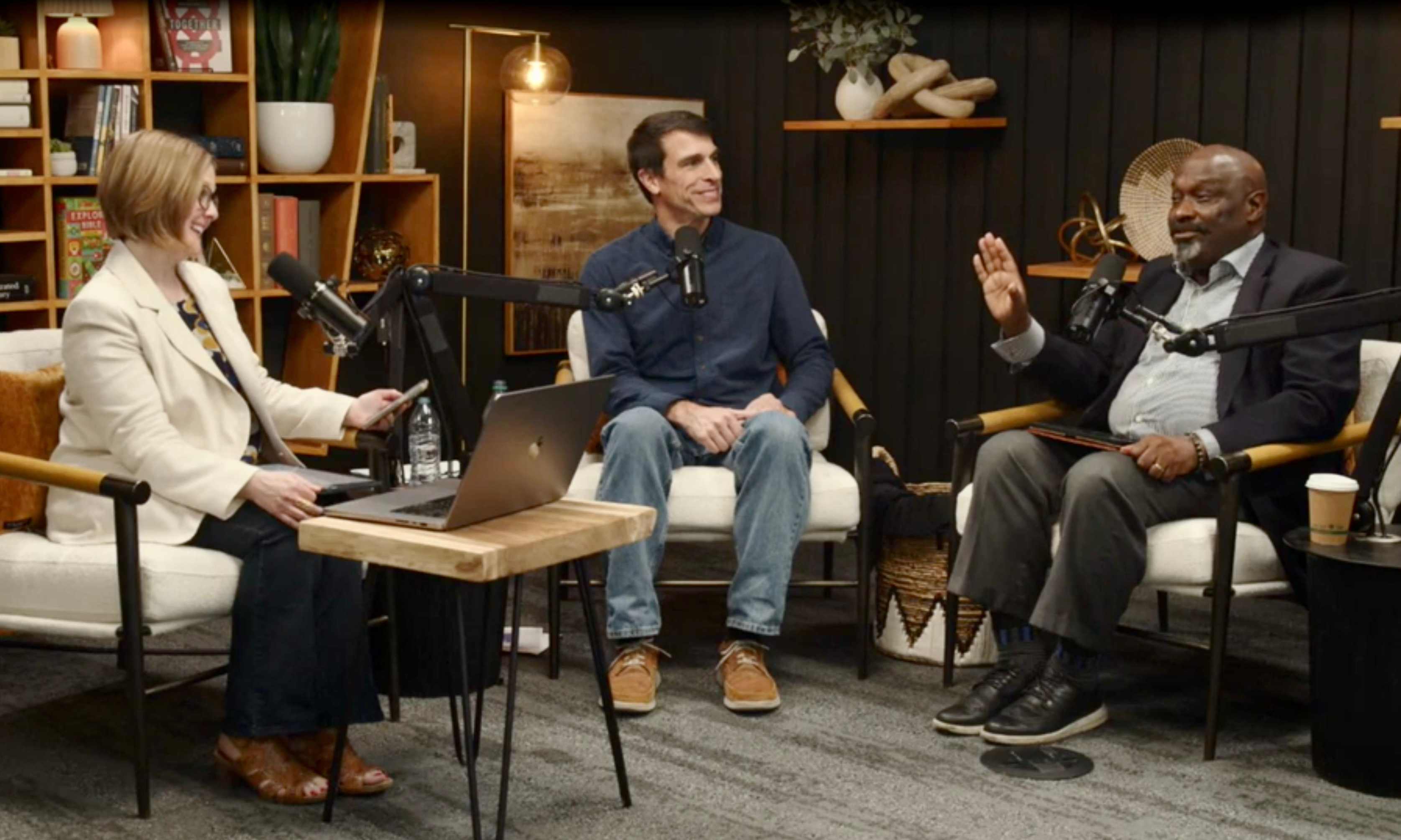 Scott McConnell and Mark Crosston sitting in a room