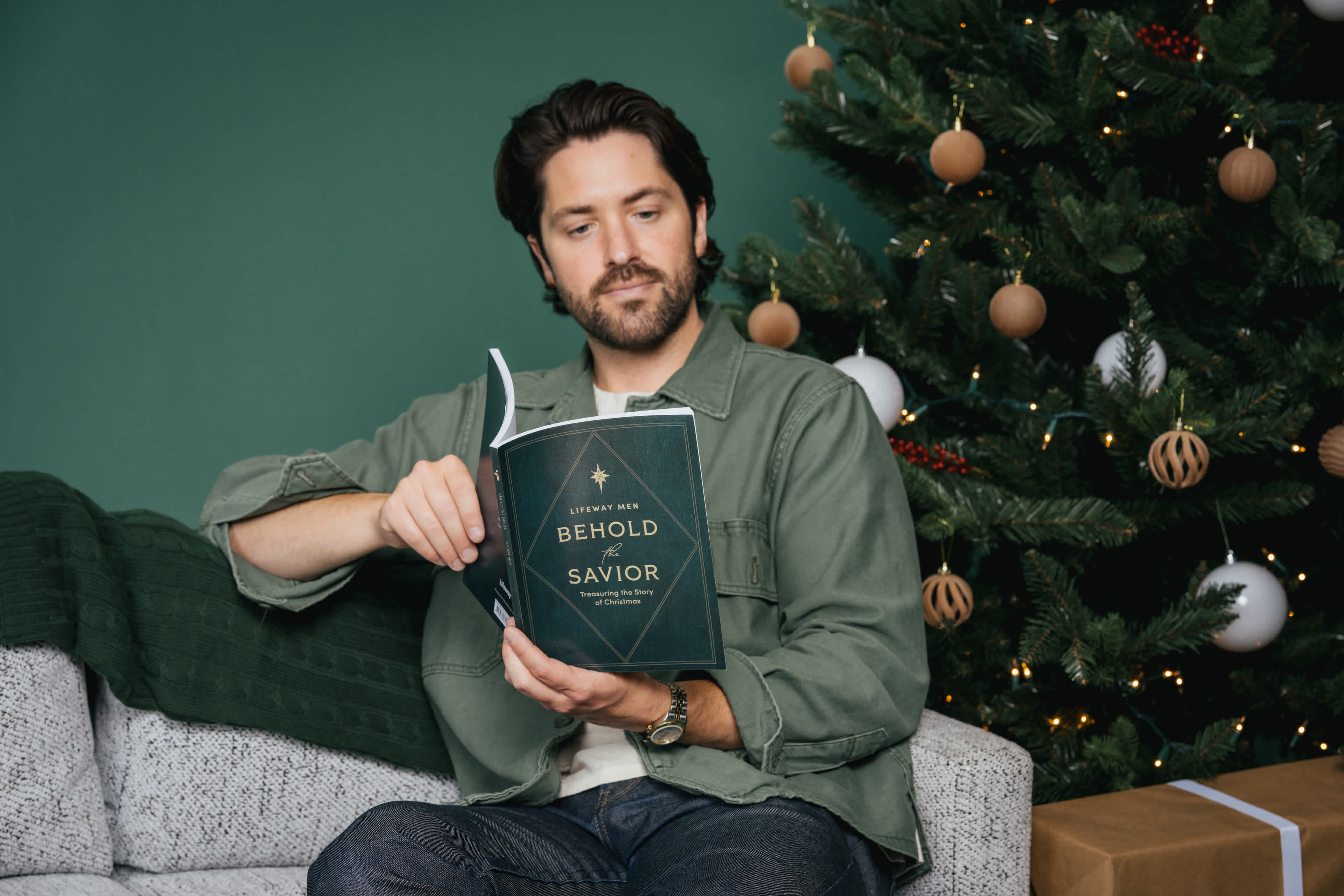 man reading a Bible study