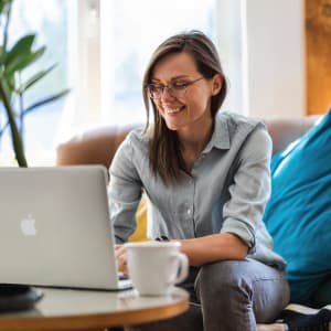 woman on computer