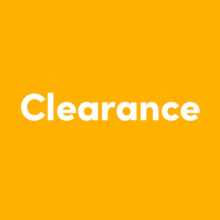 Clearance text over a solid yellow background
